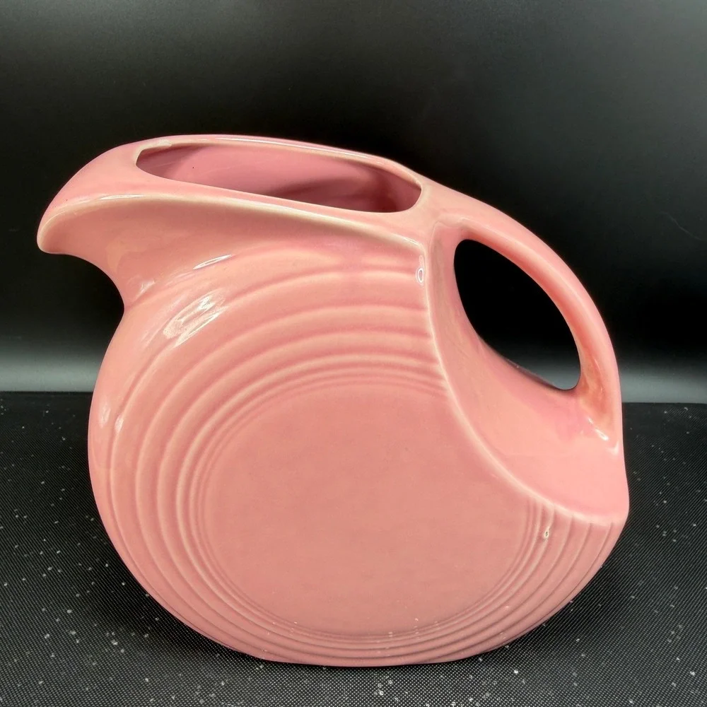 Fiesta‎ Rose Disc Water Pitcher Vintage Pink Homer Laughlin Fiestaware USA 7in